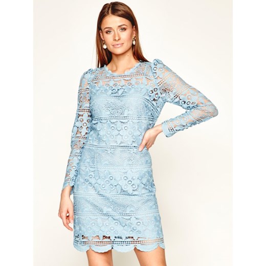 Sukienka Luisa Spagnoli niebieska mini prosta na sylwestra 