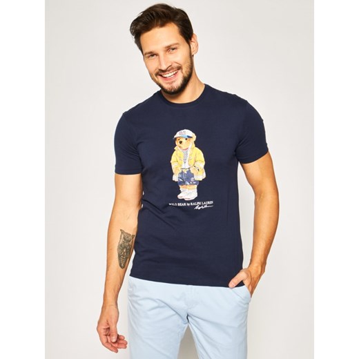 T-shirt męski granatowy Polo Ralph Lauren z krótkim rękawem młodzieżowy 