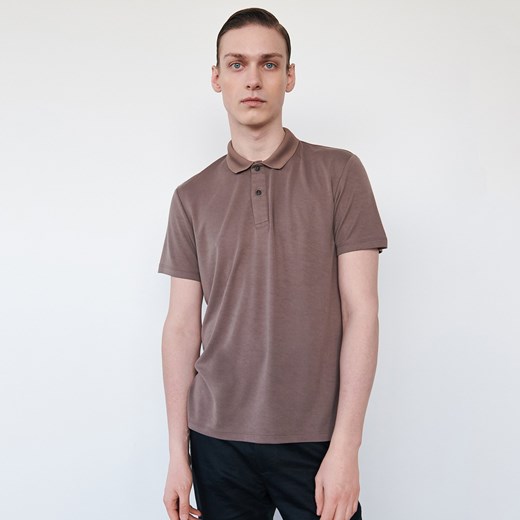 T-shirt męski Reserved brązowy z krótkim rękawem 
