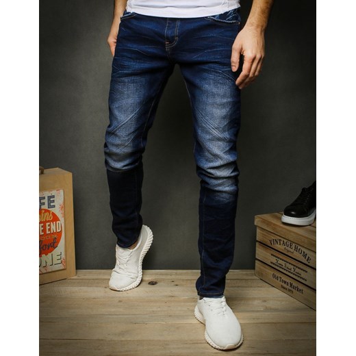 Dstreet jeansy męskie niebieskie gładkie 