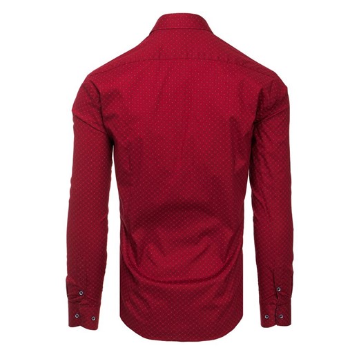 Czerwona koszula męska Dstreet z elastanu elegancka z długimi rękawami 