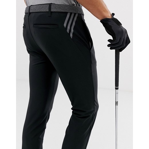 adidas Golf – Ultimate 365 – Czarne zwężane spodnie z 3 paskami-Czarny