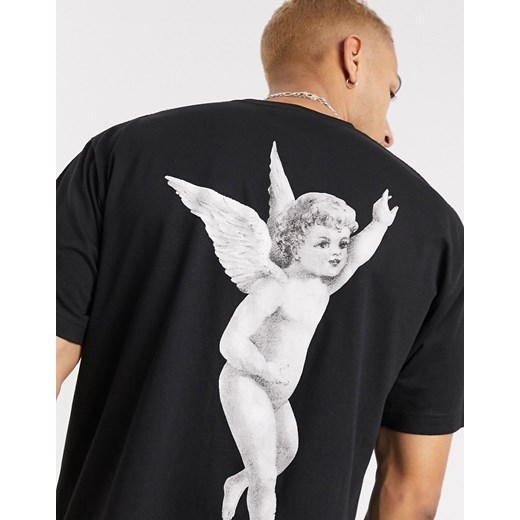 T-shirt męski Fiorucci czarny z krótkim rękawem 