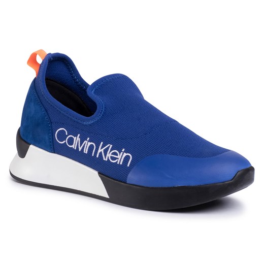 Niebieskie buty sportowe damskie Calvin Klein bez zapięcia 