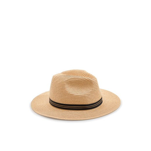Reserved - Pleciony kapelusz fedora - Brązowy  Reserved M 