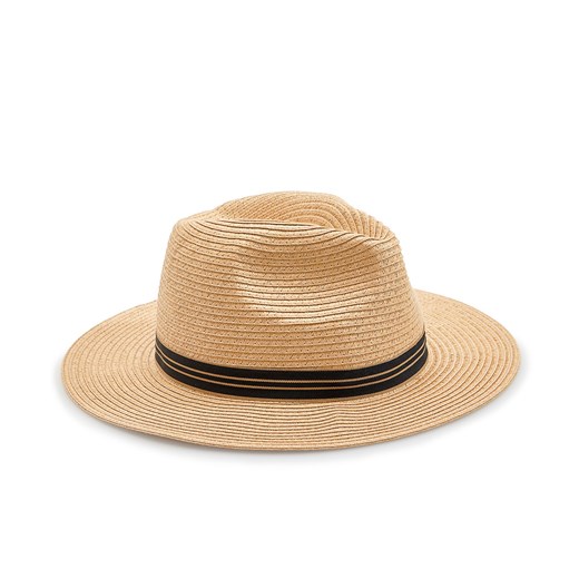Reserved - Pleciony kapelusz fedora - Brązowy Reserved  M 