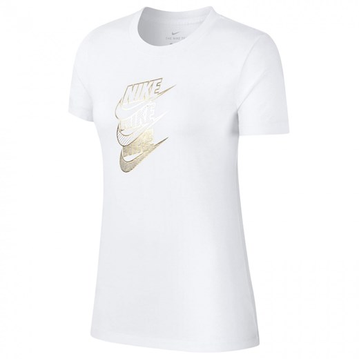 Bluzka damska Nike z okrągłym dekoltem na wiosnę z napisami 