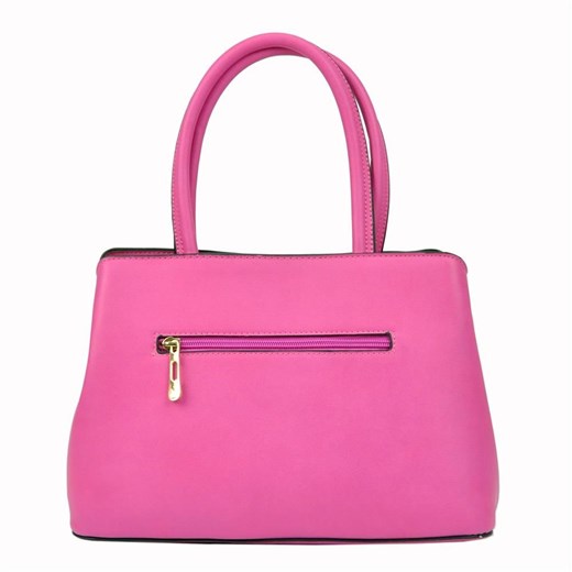 Shopper bag Gregorio do ręki matowa różowa średniej wielkości bez dodatków 