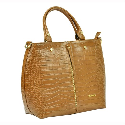 Shopper bag Patrizia Piu z tłoczeniem do ręki elegancka 