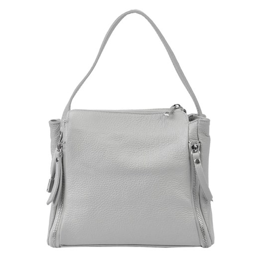 Shopper bag Patrizia Piu na ramię biała elegancka duża skórzana 