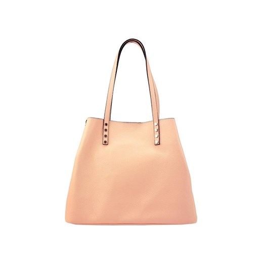 Shopper bag Patrizia Piu duża ze zdobieniami bez dodatków ze skóry elegancka 