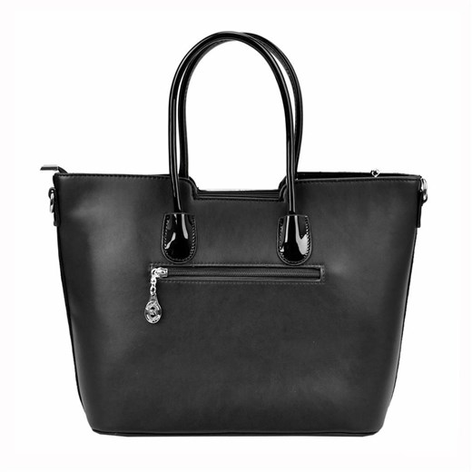 Shopper bag Sylvia Rosa elegancka brązowa bez dodatków matowa mieszcząca a8 