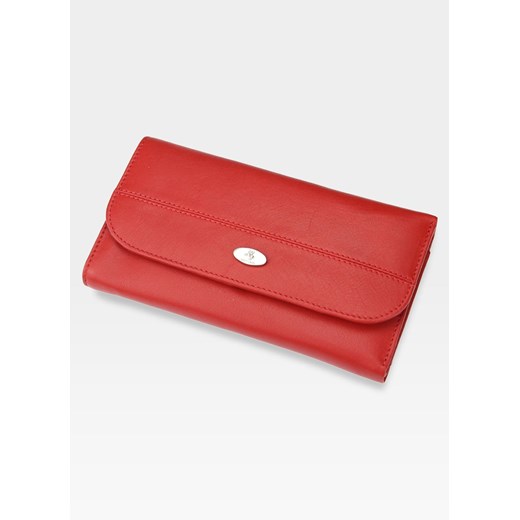 Czerwony portfel damski Visconti elegancki 