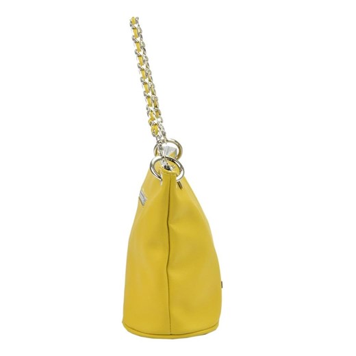 Shopper bag Patrizia Piu żółta na ramię mieszcząca a4 bez dodatków 