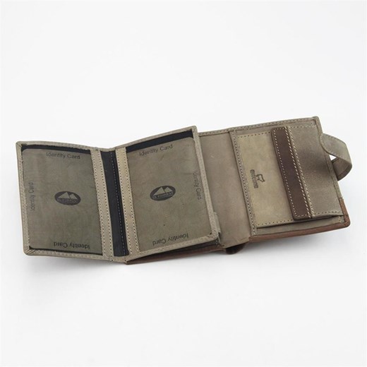 Klasyczny portfel męski skórzany EL FORREST 988-02 RFID beż + brąz