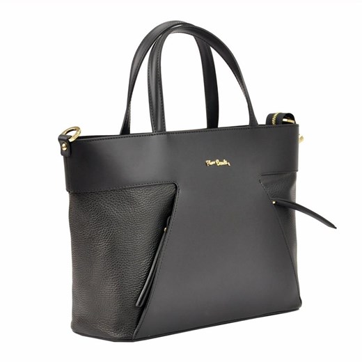 Shopper bag Pierre Cardin elegancka czarna duża 