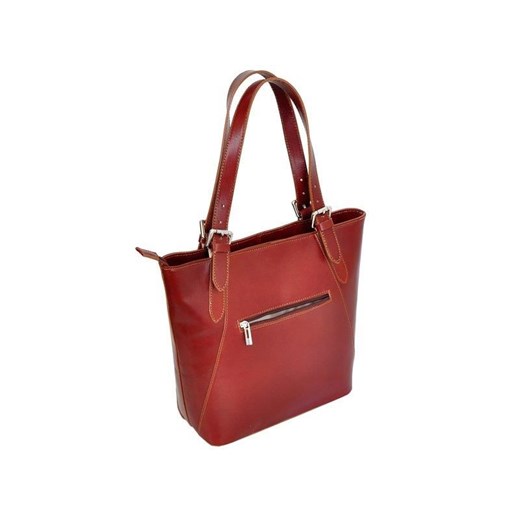 Shopper bag L Artigiano elegancka lakierowana czerwona bez dodatków 