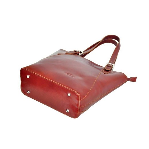 Shopper bag L Artigiano bez dodatków elegancka na ramię skórzana 