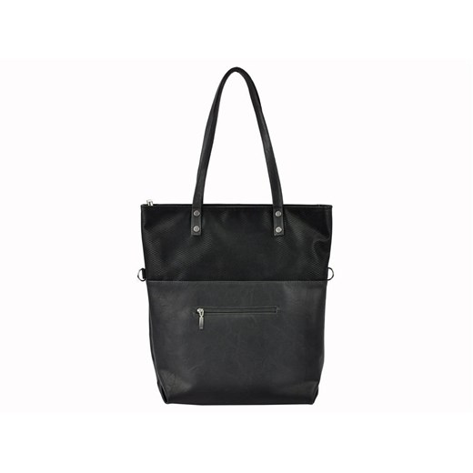 Shopper bag Patrizia Piu bez dodatków czarna na ramię duża 