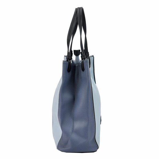 Shopper bag niebieska Pierre Cardin matowa duża 