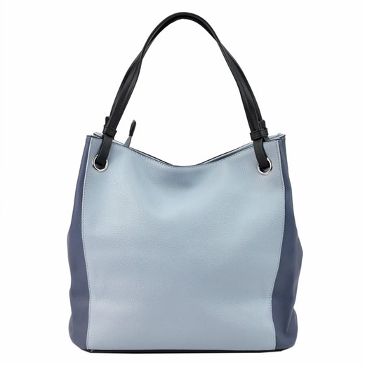 Pierre Cardin shopper bag bez dodatków niebieska na ramię mieszcząca a8 