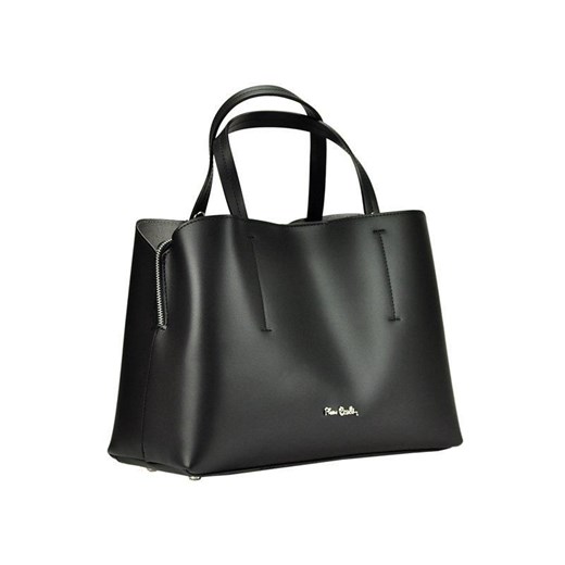 Shopper bag Pierre Cardin szara skórzana bez dodatków matowa do ręki elegancka 
