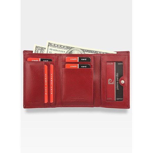 Czerwony portfel damski Pierre Cardin 