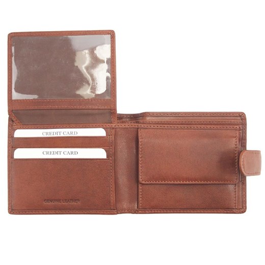 Klasyczny portfel męski skórzany EL FORREST G-73-26 brązowy
