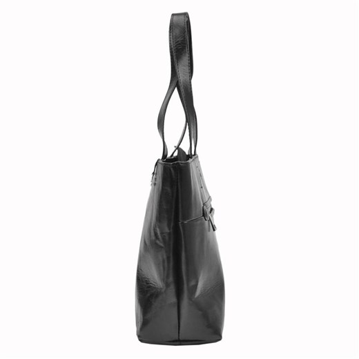 Shopper bag Voyager czarna duża matowa bez dodatków 