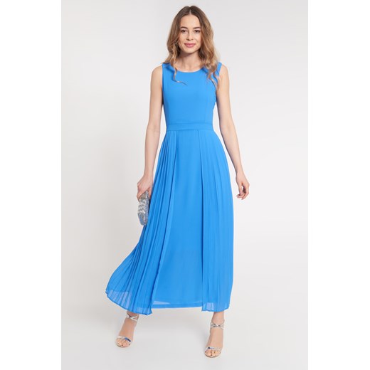 Rozkloszowana niebieska sukienka maxi na ramiączkach  Quiosque 36 38 40 42 44 46 