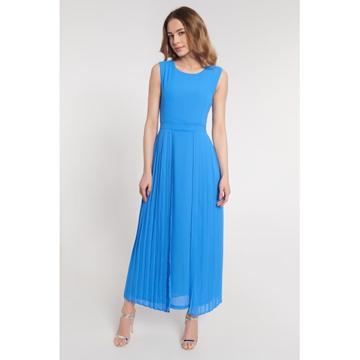 Rozkloszowana niebieska sukienka maxi na ramiączkach Quiosque  36 38 40 42 44 46 