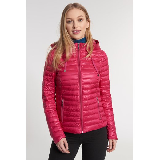 Różowa pikowana wiosenna kurtka z kapturem Quiosque  36 38 40 42 44 46 48  promocyjna cena 