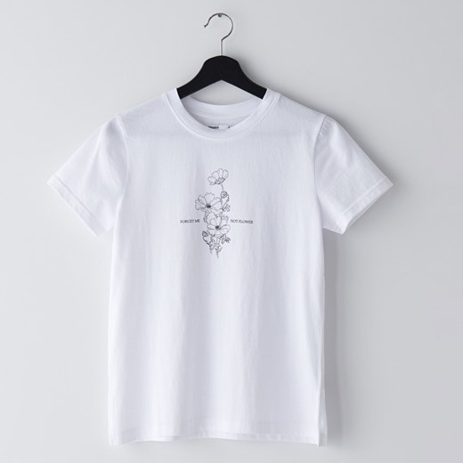 Cropp - Koszulka z napisem - Biały Cropp  L 