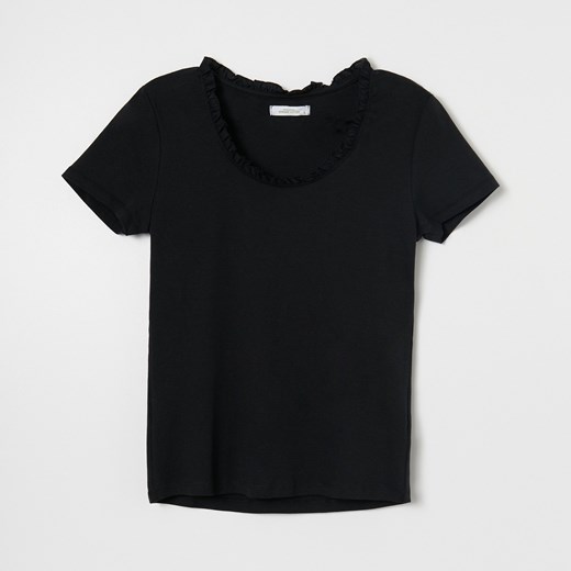 Reserved - T-shirt z bawełny organicznej - Czarny  Reserved XS 
