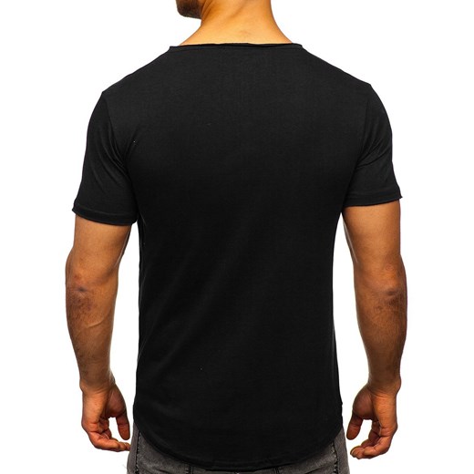 T-shirt męski czarny Denley z krótkim rękawem 