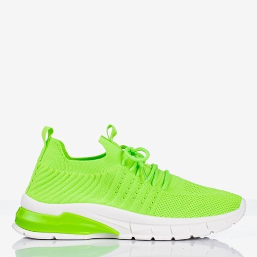 Neonowe zielone sportowe buty damskie Brighton - Obuwie Royalfashion.pl  37 