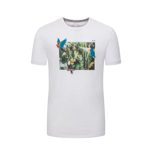 plussize:Sun 68, T-shirt z nadrukiem motywu dżungli BiaŁy  Sun68 5XL Hirmer DUŻE ROZMIARY