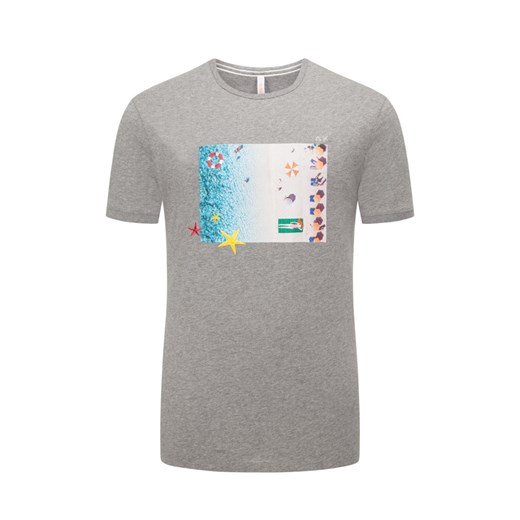 plussize:Sun 68, T-shirt z wakacyjnym nadrukiem Szary Sun68  4XL Hirmer DUŻE ROZMIARY