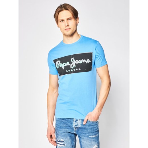 T-shirt męski Pepe Jeans z napisami z krótkim rękawem 