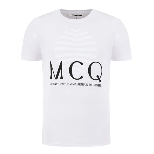 Bluzka damska biała McQ Alexander McQueen z okrągłym dekoltem 