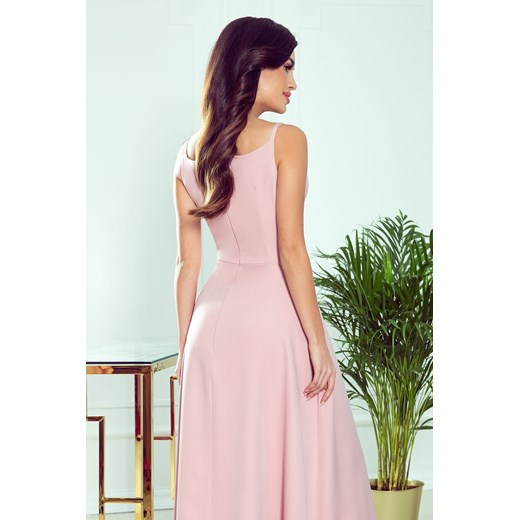 Elegancka maxi suknia Chiara na ramiączkach pudrowy róż  Numoco L vestyliapl