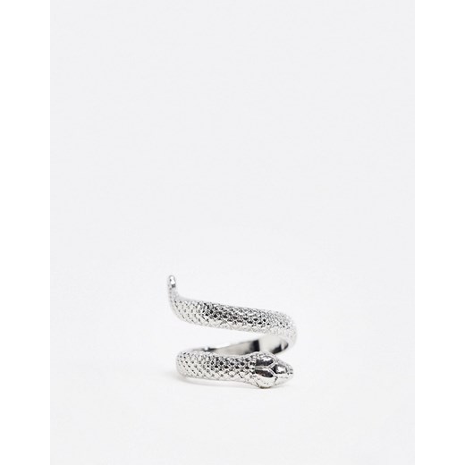 ASOS DESIGN – Pierścionek z motywem węża w kolorze srebrnym  Asos L Asos Poland