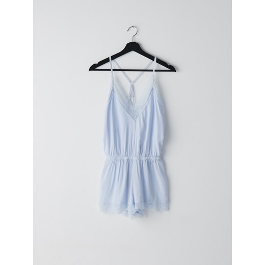 Cropp - Jednoczęściowa piżama z koronką - Niebieski  Cropp M 