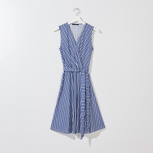 Mohito - Kopertowa sukienka z wiskozą - Niebieski Mohito  L 