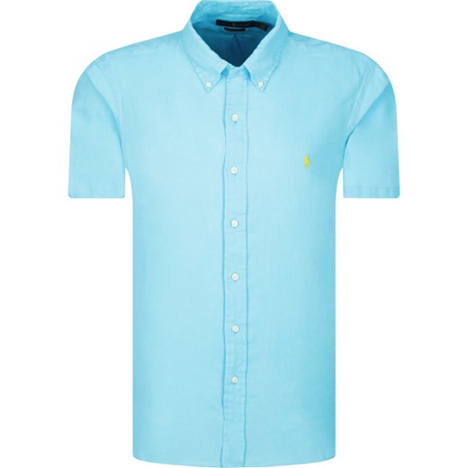 Koszula męska Polo Ralph Lauren z krótkim rękawem bez wzorów z lnu 