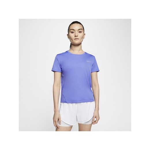 Damska koszulka z krótkim rękawem do biegania Nike Miler - Niebieski Nike L wyprzedaż Nike poland