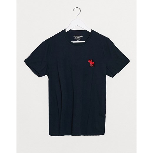 Abercrombie & Fitch – T-shirt z okrągłym dekoltem i logo-Granatowy  Abercrombie & Fitch M Asos Poland wyprzedaż 
