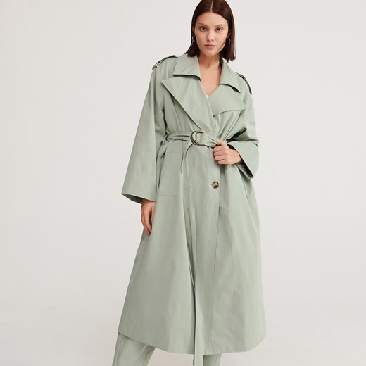 Płaszcz damski Reserved zielony 