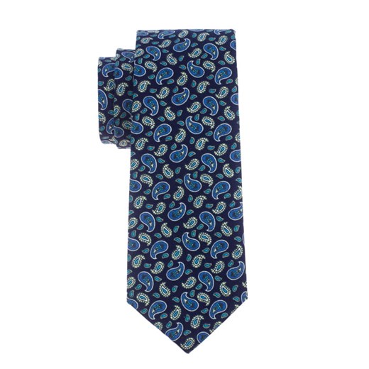 Krawat bawełniany granatowy floral paisley EM 66 Em Men`s Accessories   EM Men's Accessories