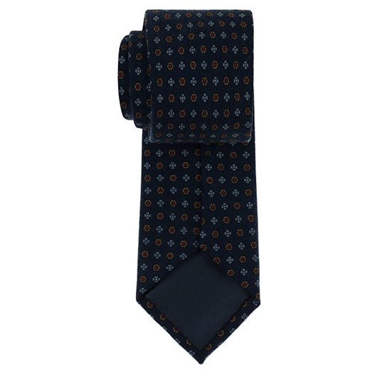 Krawat Em Men`s Accessories czarny w abstrakcyjnym wzorze 
